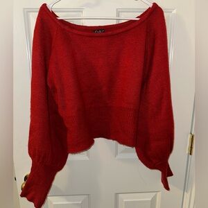 VENUS Red Crew Neck Sweater Ribbed Knit